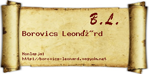 Borovics Leonárd névjegykártya